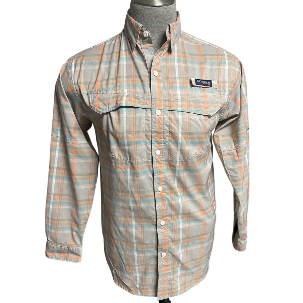 Columbia Performance Fishing Gear Omni Shade Button-Up Shirt Mens Small‎
